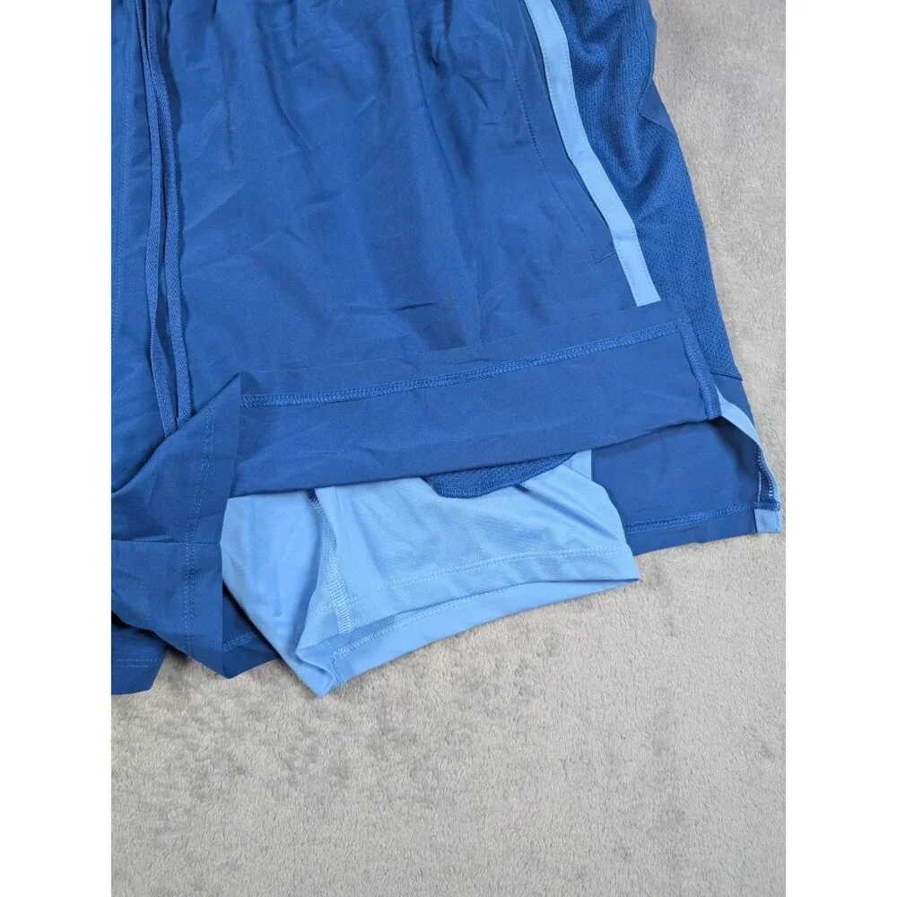 Under Armour Mens Shorts XXL Blue 2 in 1 Fitted Compression Active Performance